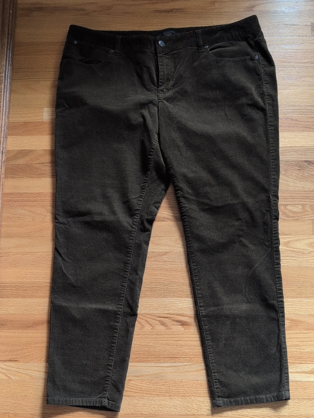 Talbots Dark Olive Corduroy Pants.